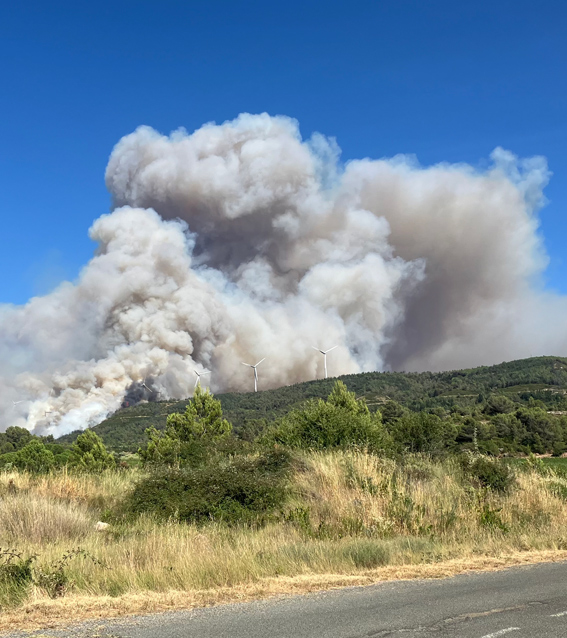 Grote natuurbrand in de Minervois